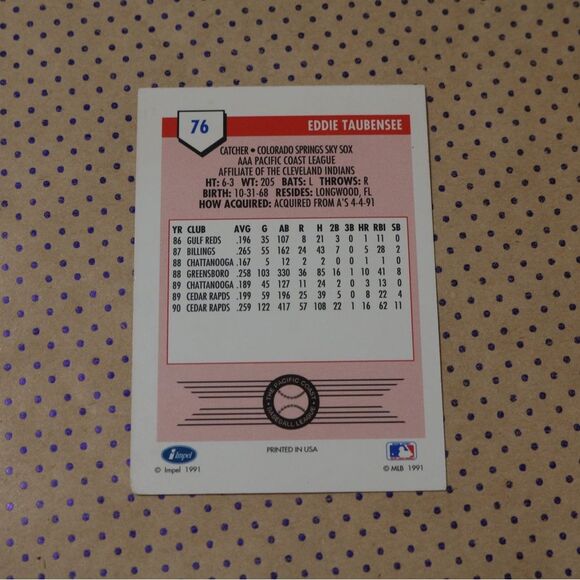 Eddie Taubensee #76 Baseball Card - Picture 2 of 2